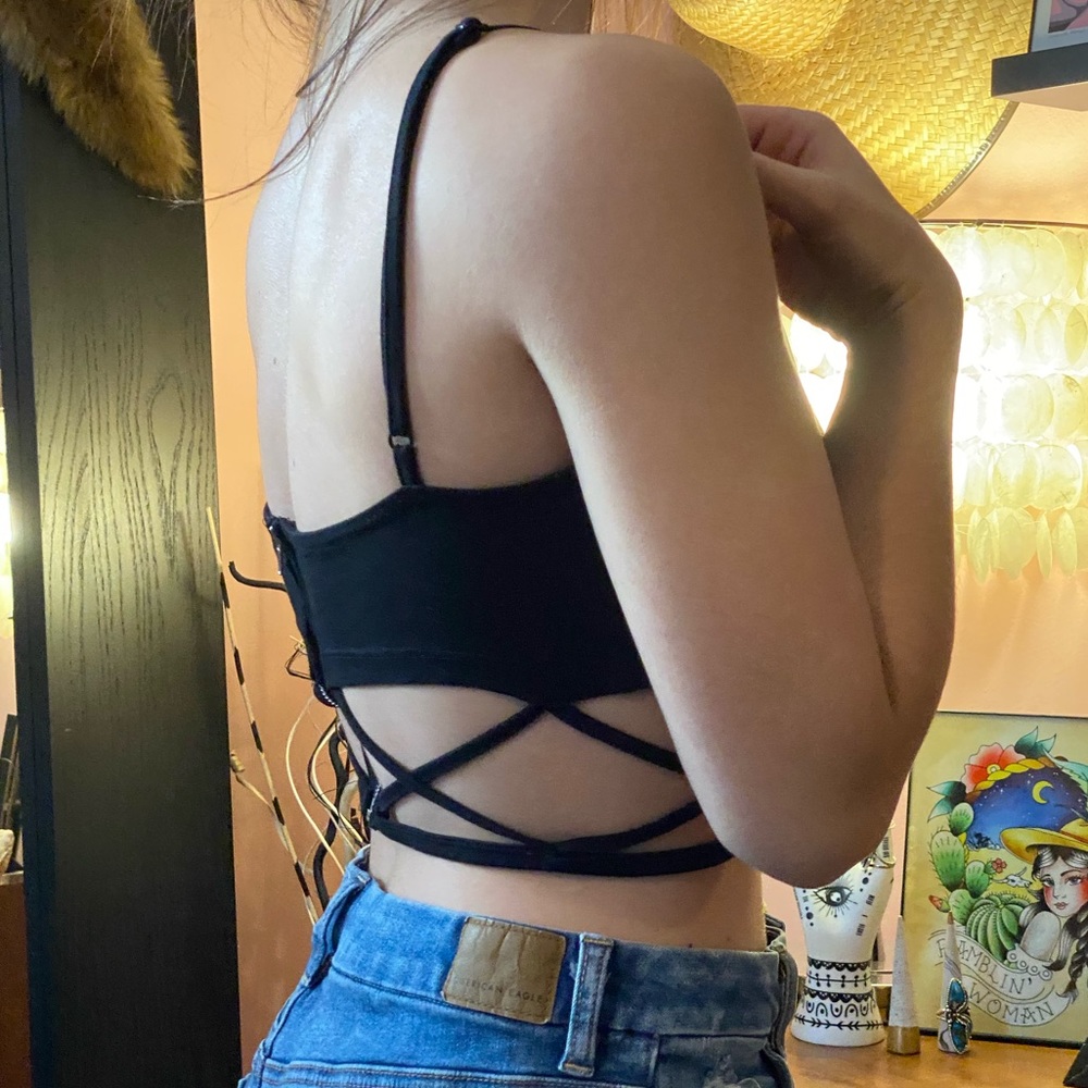 SHIEN - string design crop top